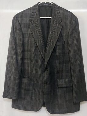Vtg Chaps Ralph Lauren Mens 42R Dark Plaid Wool Blazer Sport Coat Jacket Canada